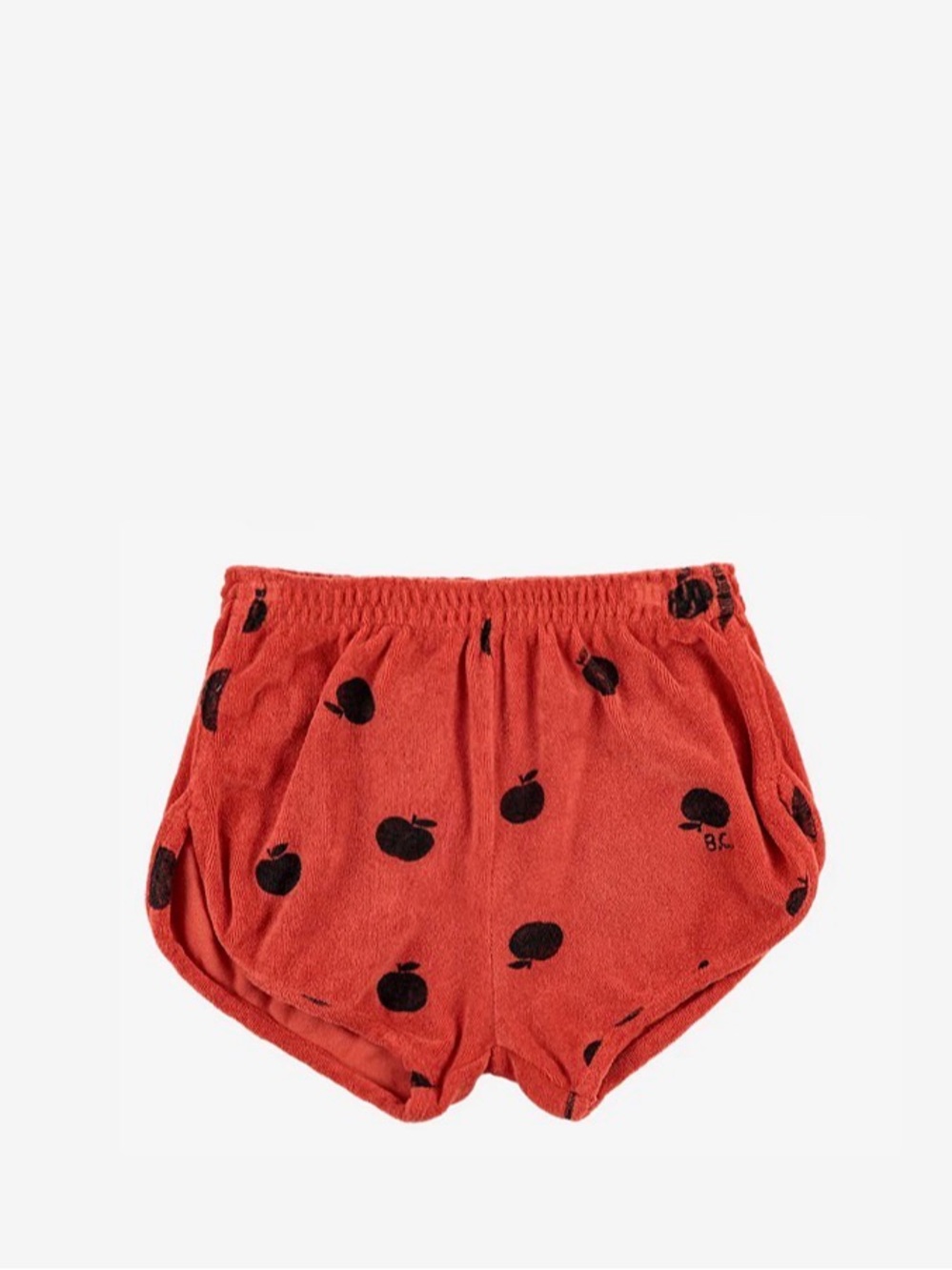 Bobo Choses Red Shorts with Black Apple Print